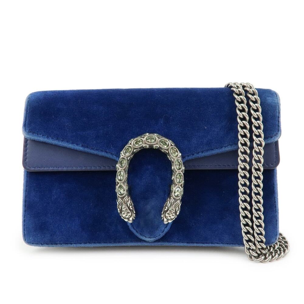Gucci Dionysus Mini Velvet Flap Bag Blue